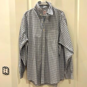 Brooks brothers, blue check, non-iron, button down, size large